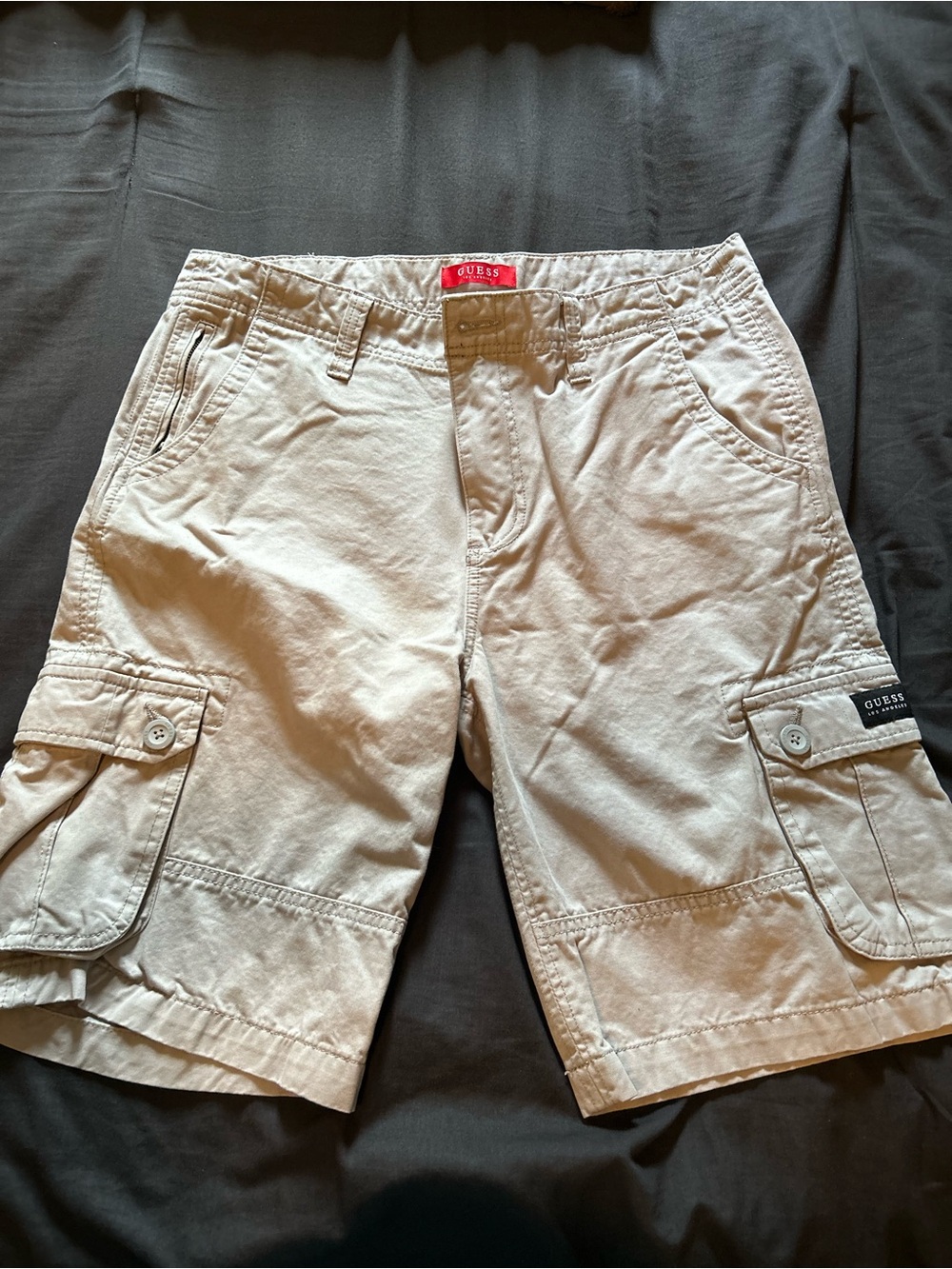 GUESS Men’s Light Beige Cargo Shorts